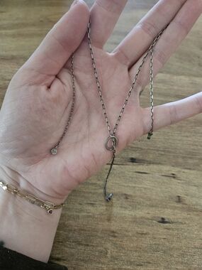 Delicate Silver-Tone Lariat Necklace - Minimalist Women’s Jewelry